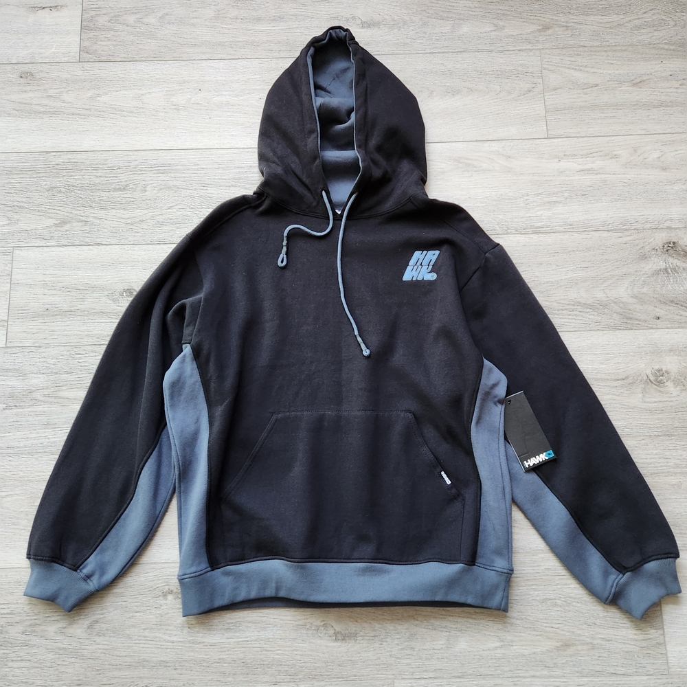 Tony Hawk Black Gray Heavyweight Fleece Hoodie Hoodie Mens Large Nwt